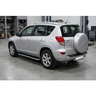 Боковые Подножки Tayga Grey (2 шт., Алюминий) Toyota Rav 4 2006-2013 гг. фото 1