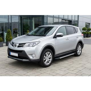 Боковые пороги RedLine V1 (2 шт., алюминий) Toyota Rav 4 2013-2018 гг. фото 1