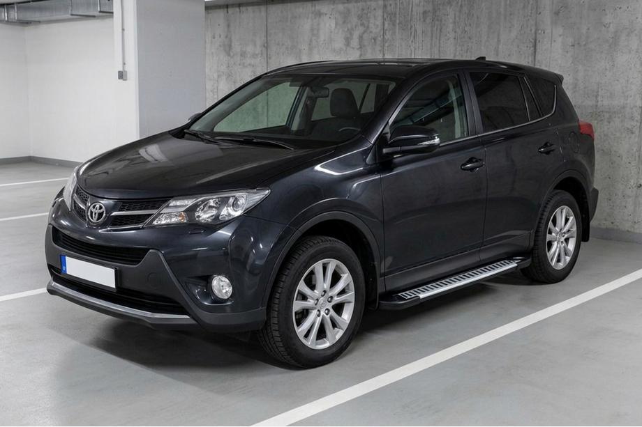 Toyota Rav 4 2013-2018 гг. Боковые Подножки Line (2 шт., Алюминий) Image