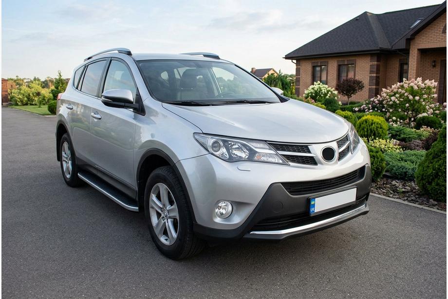 Toyota Rav 4 2013-2018 гг. Боковые Подножки Tayga Grey (2 шт., Алюминий) Image