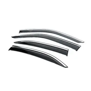 Ветровики с хромированным молдингом Niken Luxury (4 шт) Mercedes E-сlass W210 1995-2002 гг. фото 2