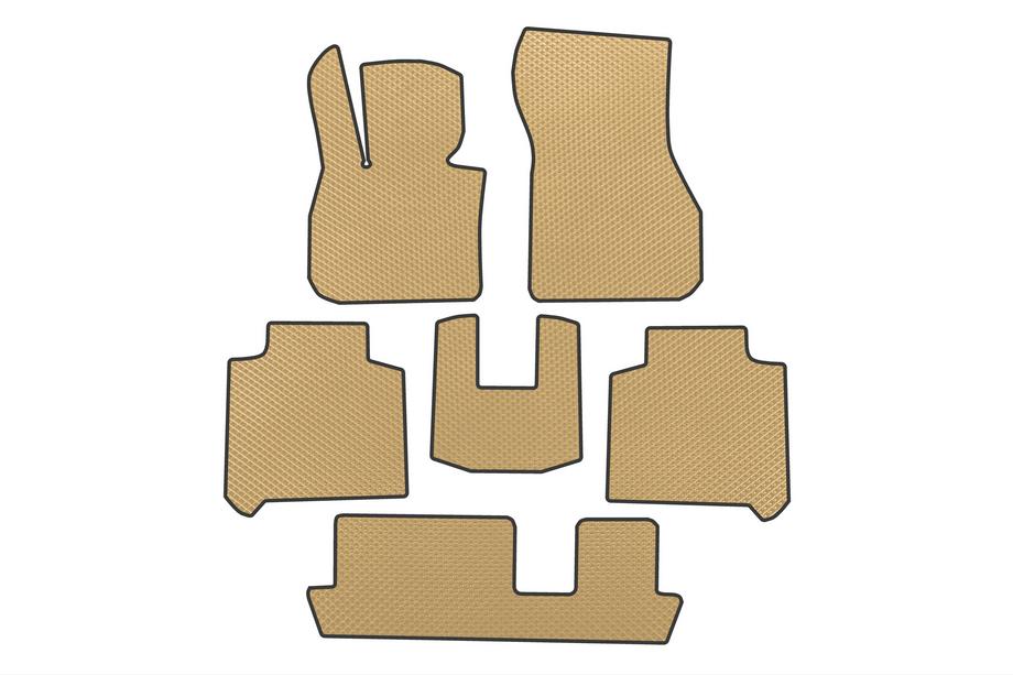 BMW 2 серия Active Tourer F45/F46 2014-2021 гг. Коврики EVA (3 ряда, Для F46, Бежевые) Image