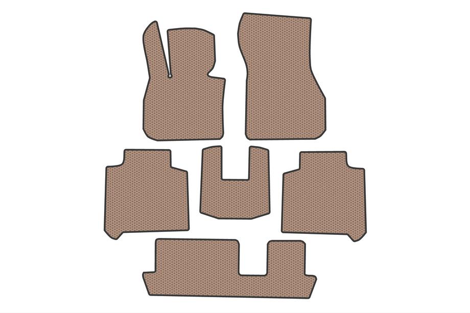 BMW 2 серия Active Tourer F45/F46 2014-2021 гг. Резиновые Коврики Carsuit (3 Ряда, Для F46, Бежевые) Image