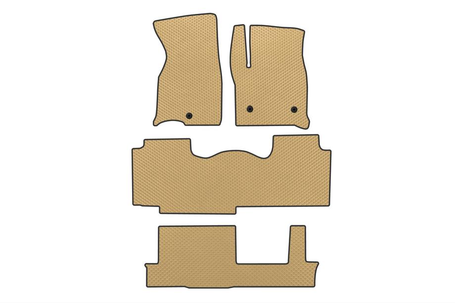 Chevrolet Tahoe 2020- гг. Коврики EVA (3 ряда, Бежевые) Image