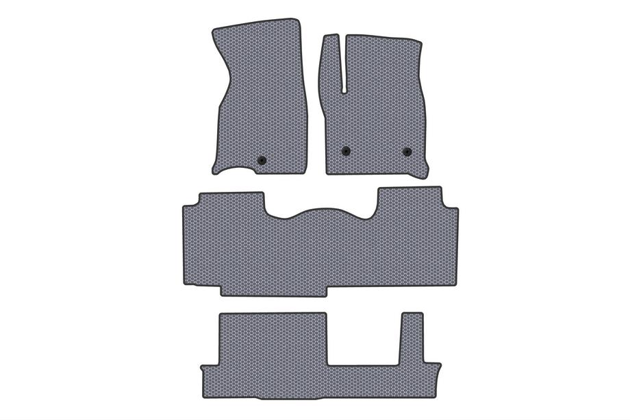 Chevrolet Tahoe 2020- гг. Резиновые Коврики Carsuit (3 Ряда, Серые) Image