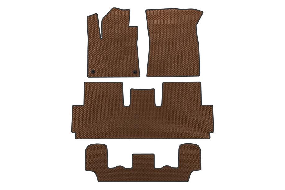 Citroen C-4 Picasso 2013-2022 гг. Коврики EVA (Для Grand, 3 ряда, Коричневые) Image