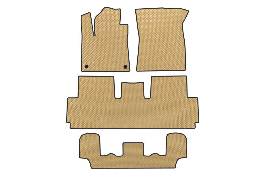 Citroen C-4 Picasso 2013-2022 гг. Коврики EVA (Для Grand, 3 ряда, Бежевые) Image
