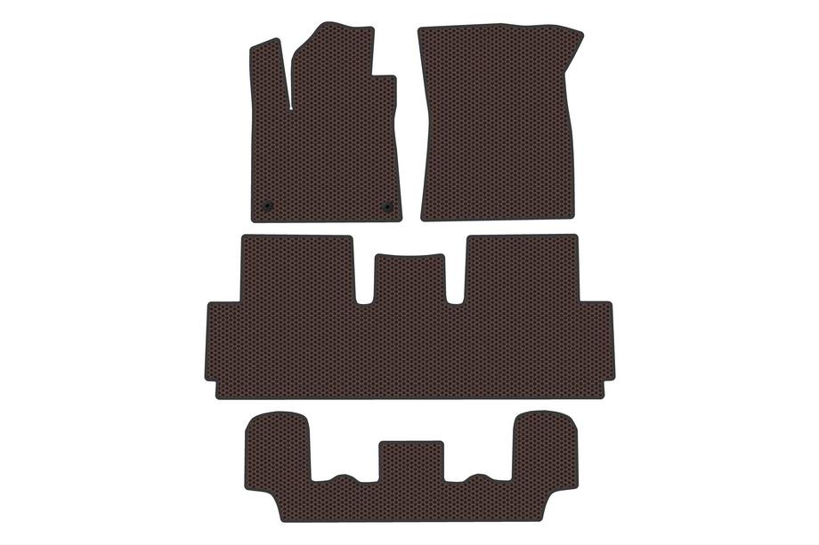 Citroen C-4 Picasso 2013-2022 гг. Резиновые Коврики Carsuit (Для Grand, 3 Ряда, Коричневые) Image