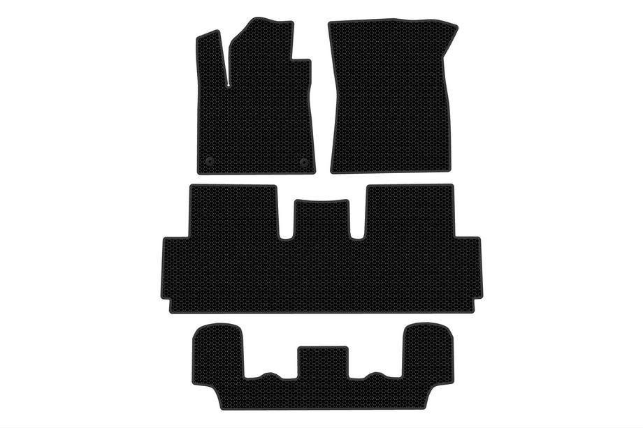 Citroen C-4 Picasso 2013-2022 гг. Резиновые коврики Carsuit (для Grand, 3 ряда, Черные) Image