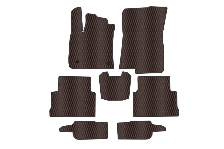 Dacia Jogger 2022- гг. Резиновые Коврики Carsuit (3 Ряда, Коричневые) Image