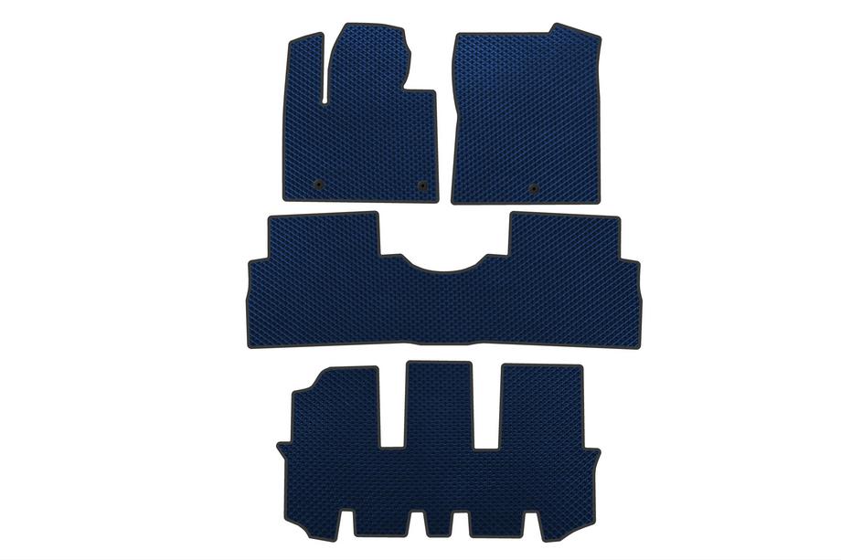 Hyundai Santa Fe 4 2018-2023 гг. Коврики EVA (3 ряда, Синие) Image