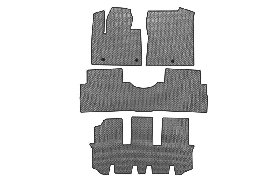 Hyundai Santa Fe 4 2018-2023 гг. Коврики EVA (3 ряда, Серые) Image