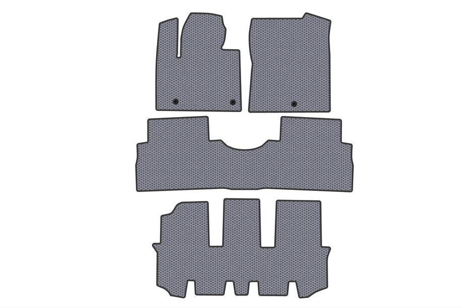 Hyundai Santa Fe 4 2018-2023 гг. Резиновые Коврики Carsuit (3 Ряда, Серые) Image