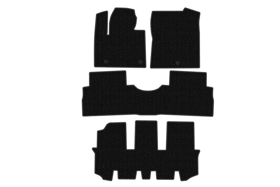 Hyundai Santa Fe 4 2018-2023 гг. Резиновые Коврики Carsuit (3 Ряда, Черный) Image