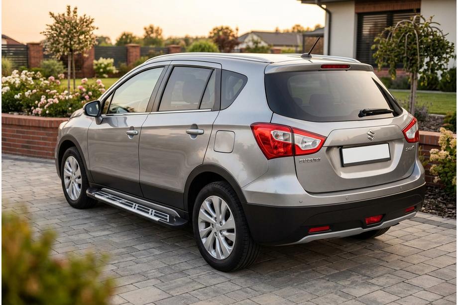 Suzuki SX4 S-Cross 2013-2016 гг. Боковые Подножки Sunrise (2 шт., Алюминий) Image