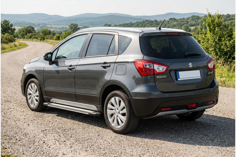 Suzuki SX4 S-Cross 2013-2016 гг. Боковые Подножки Rainbow (2 шт., Алюминий) Image