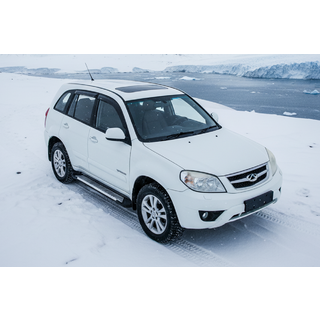 Боковые Подножки Line (2 шт., Алюминий) Chery Tiggo 3 2005- гг. фото 1