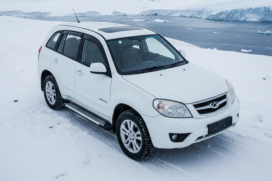 Chery Tiggo 3 2005- гг. Боковые Подножки Line (2 шт., Алюминий) Image