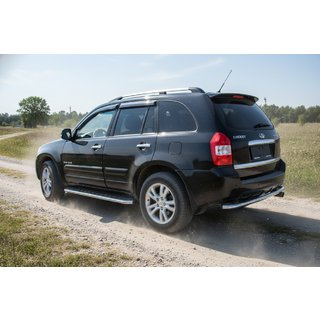 Боковые Подножки Maydos V1 (2 шт., Алюминий и Нержавейка) Chery Tiggo 3 2005- гг. фото 1