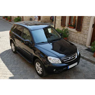 Боковые пороги Bosphorus Black (2 шт., алюминий) Chery Tiggo 3 2005- гг. фото 1