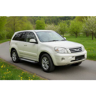 Боковые пороги Allmond (2 шт., алюминий) Chery Tiggo 3 2005- гг. фото 1