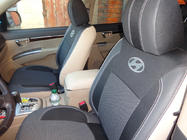 Hyundai Santa Fe 2 2006-2012 гг. Авточехлы (Эко-кожа↗Ткань, Premium) фото 16