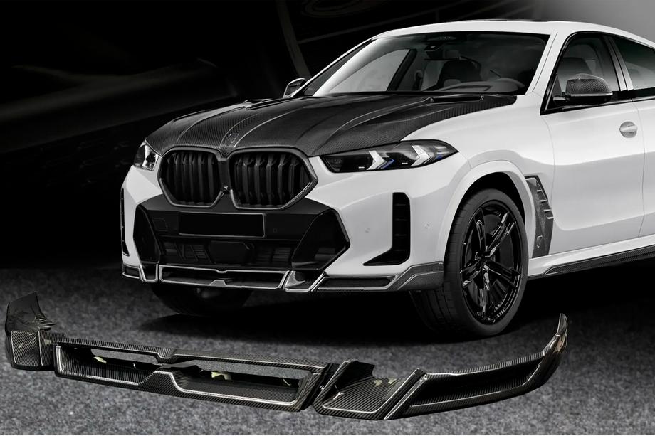 BMW X6 G06 2019- гг. Накладка на передний бампер Lip LRT (для M-Sport 2023+, Карбон) Image