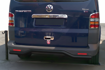 Volkswagen T5 Multivan 2003–2010 гг. Задняя дуга Волна Черная (нержавейка) фото 1