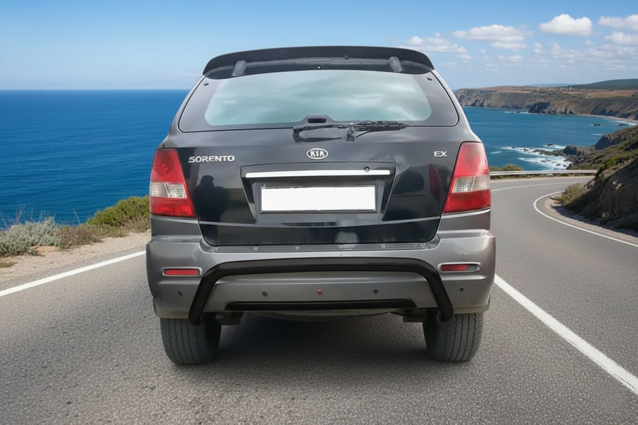 Kia Sorento I BL 2002-2009 гг. Задняя дуга Black (нерж. сталь) Image