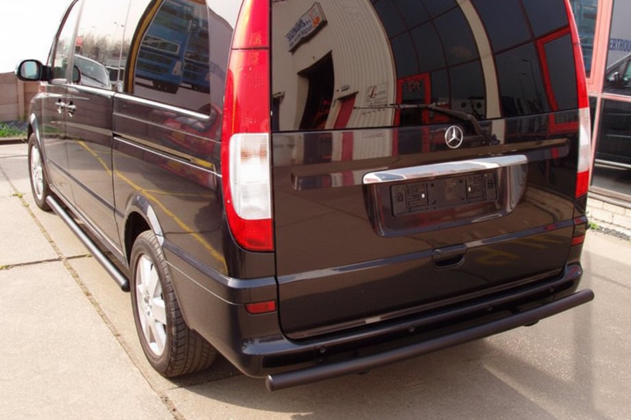Mercedes Vito W639 2004-2014 гг. Задняя дуга AK002 Черная (нерж.) Фото 7
