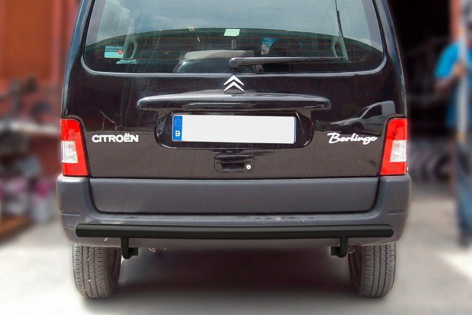 Citroen Berlingo 1996-2008 гг. Задняя защита Black (нержавеющая сталь) Фото 1