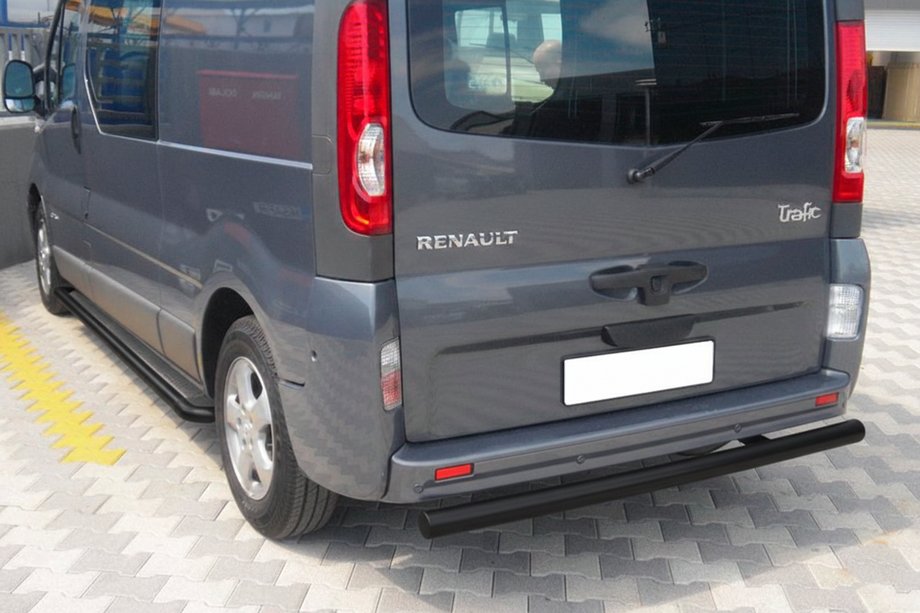 Nissan Primastar 2002-2014 гг. Задняя защита AK002 Черная (нерж. сталь) Фото 2