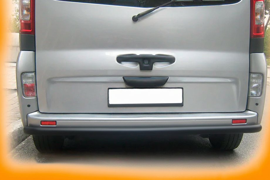 Nissan Primastar 2002-2014 гг. Задняя защита AK002 Черная (нерж. сталь) Фото 4