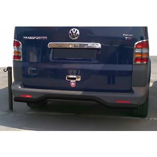 Задняя дуга Волна Черная (нержавейка) Volkswagen T5 Transporter 2003-2010 гг. фото 1