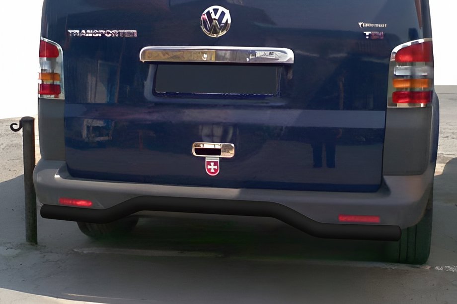 Volkswagen T5 Transporter 2003-2010 гг. Задняя дуга Волна Черная (нержавейка) Фото 1
