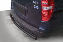 Hyundai H300, H1, Starex 2008-2020 гг. Задняя дуга AK002 Черная (нерж.) фото 1
