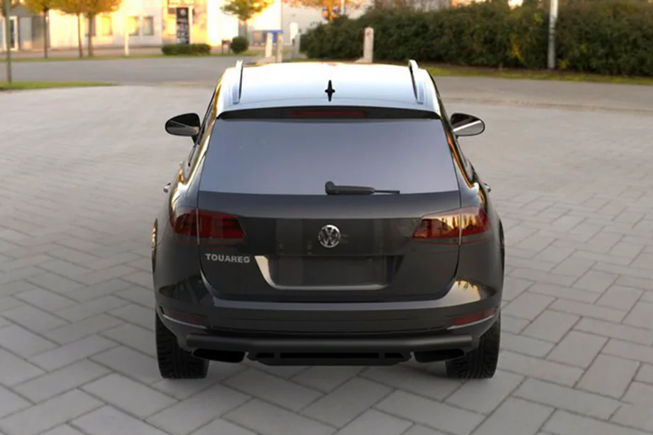 Volkswagen Touareg 2010-2018 гг. Задняя дуга Black (нержавейка) Фото 1