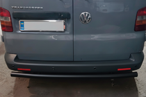 Volkswagen T5 Multivan 2003–2010 гг. Задняя дуга AK002 Черная (нерж. сталь) фото 5
