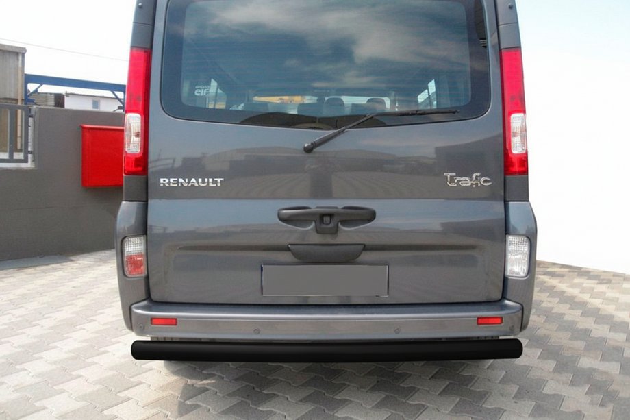 Opel Vivaro 2001–2015 гг. Задняя защита AK002 Черная (нерж. сталь) Фото 1