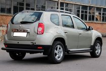 Renault Duster 2008–2017 гг. Задняя прямая дуга Black (нерж. сталь) фото 2