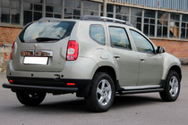 Renault Duster 2008–2017 гг. Задняя прямая дуга Black (нерж. сталь) фото 2
