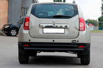 Renault Duster 2008–2017 гг. Задняя прямая дуга Black (нерж. сталь) фото 1