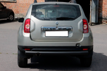 Renault Duster 2008–2017 гг. Задняя прямая дуга Black (нерж. сталь) фото 3