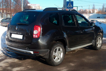 Dacia Duster 2008-2018 гг. Задняя прямая дуга Black (нерж. сталь) фото 4