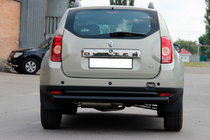 Dacia Duster 2008-2018 гг. Задняя прямая дуга Black (нерж. сталь) фото 1