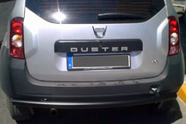 Dacia Duster 2008-2018 гг. Задняя прямая дуга Black (нерж. сталь) фото 6