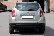 Dacia Duster 2008-2018 гг. Задняя прямая дуга Black (нерж. сталь) фото 2