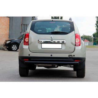 Задняя прямая дуга Black (нерж. сталь) Dacia Duster 2008-2018 гг. фото 1