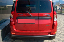 Renault Logan MCV 2005-2013 гг. Задняя дуга Black (нерж. сталь) фото 1