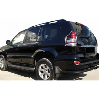 Задние уголки AK003 Черные (2 шт., нержавейка) Toyota Land Cruiser Prado 120 2002-2009 гг. фото 1